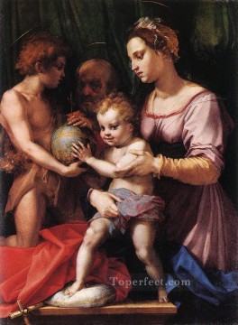 アンドレア・デル・サルト Painting - 聖家族ボルゲリーニ WGA ルネサンス マンネリズム アンドレア デル サルト